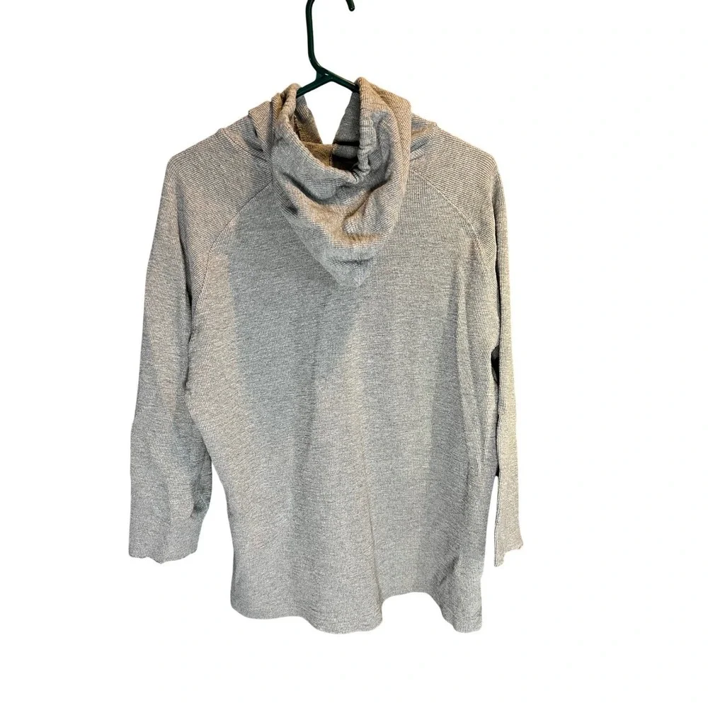 Amazon Essentials Womens Gray Ribbed Knit Pullover Hoodie Raglan Sleeve - Picture 2 of 7